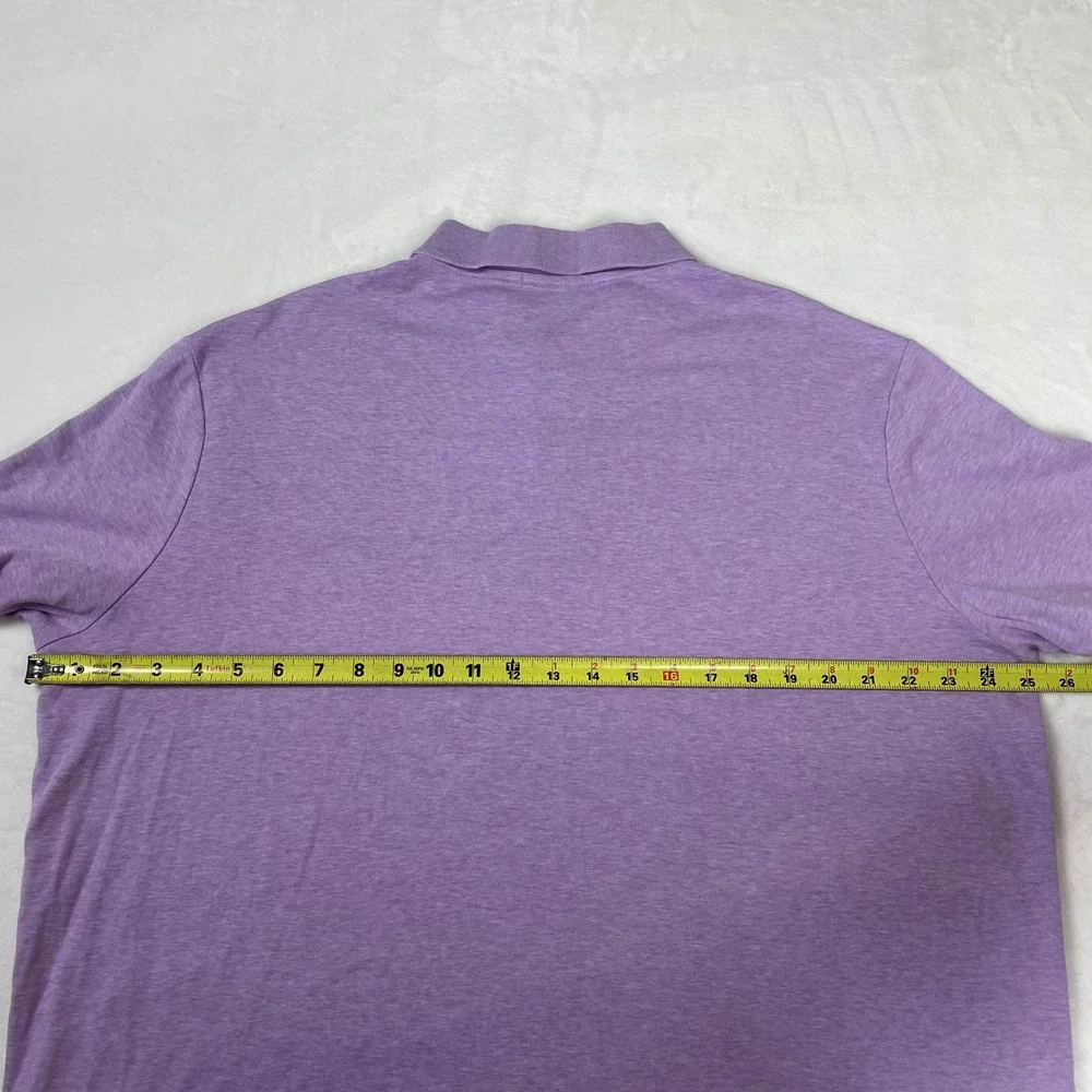 Polo Ralph Lauren Polo Shirt Cotton Mens XL Purple Classic Fit Heathered Jersey